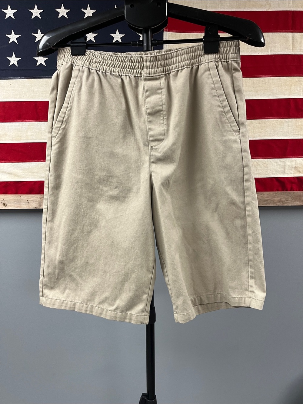 French Toast Boys Khaki Elastic-Waist uniform Shorts